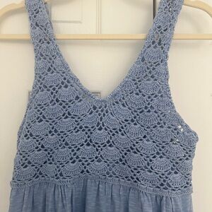 NWT Aerie baby blue maxi crochet dress